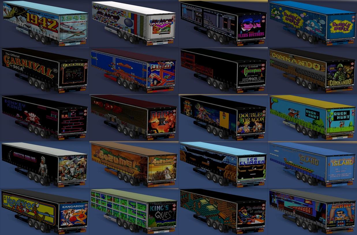 RETRO VIDEO GAME TRAILERS PACK ALL VERSIONS ETS2 ETS2 Mod Download