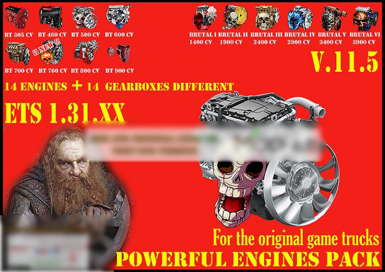 PACK POWERFUL ENGINES + GEARBOXES V11.5 FOR 1.31.X TUNING MOD - ETS2 ...